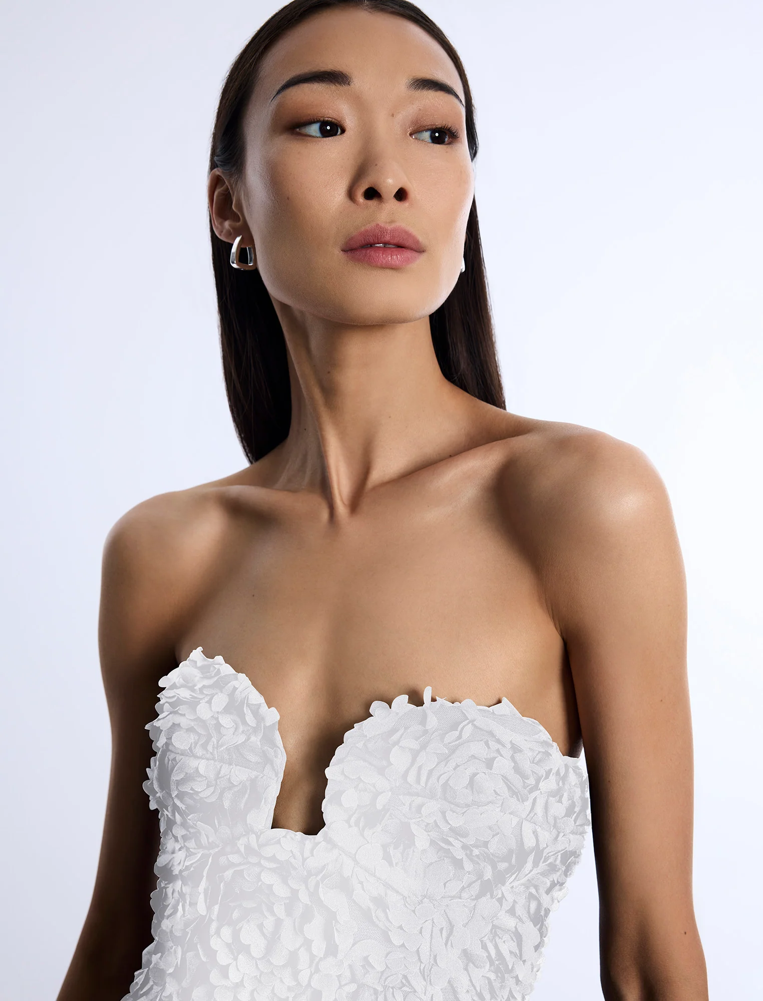 Strapless 3D Floral Dress