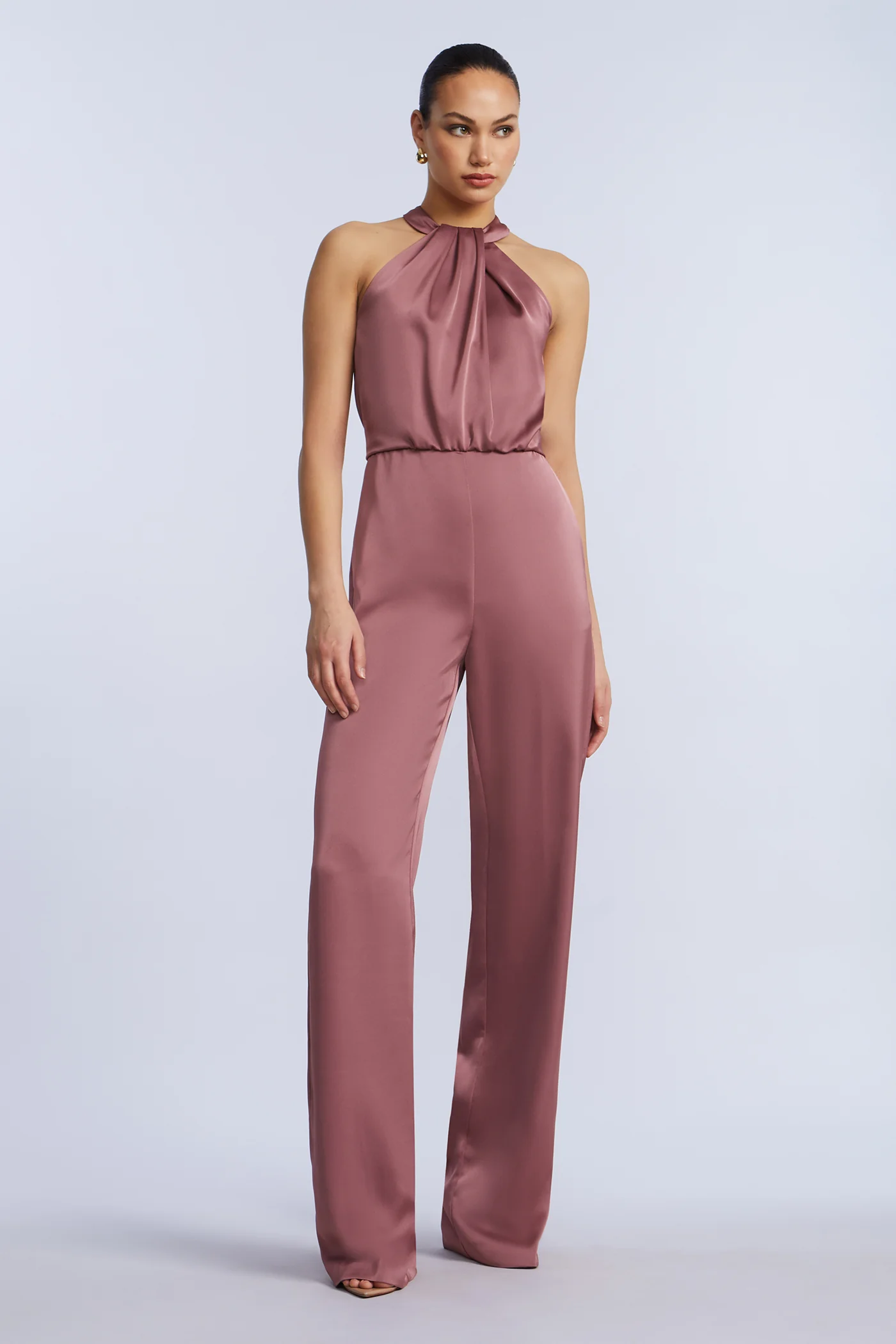 Pleated Halter Jumpsuit