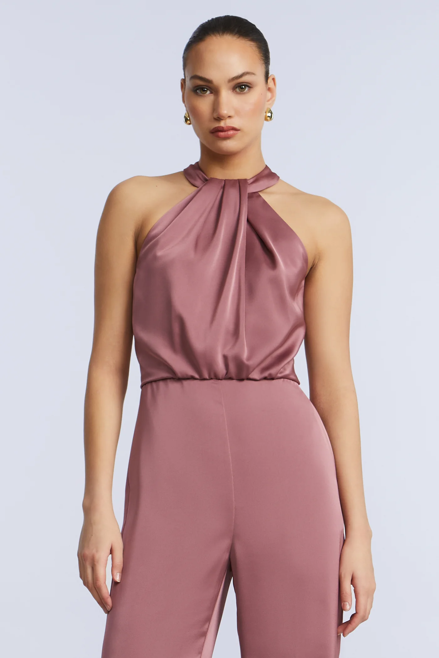 Pleated Halter Jumpsuit