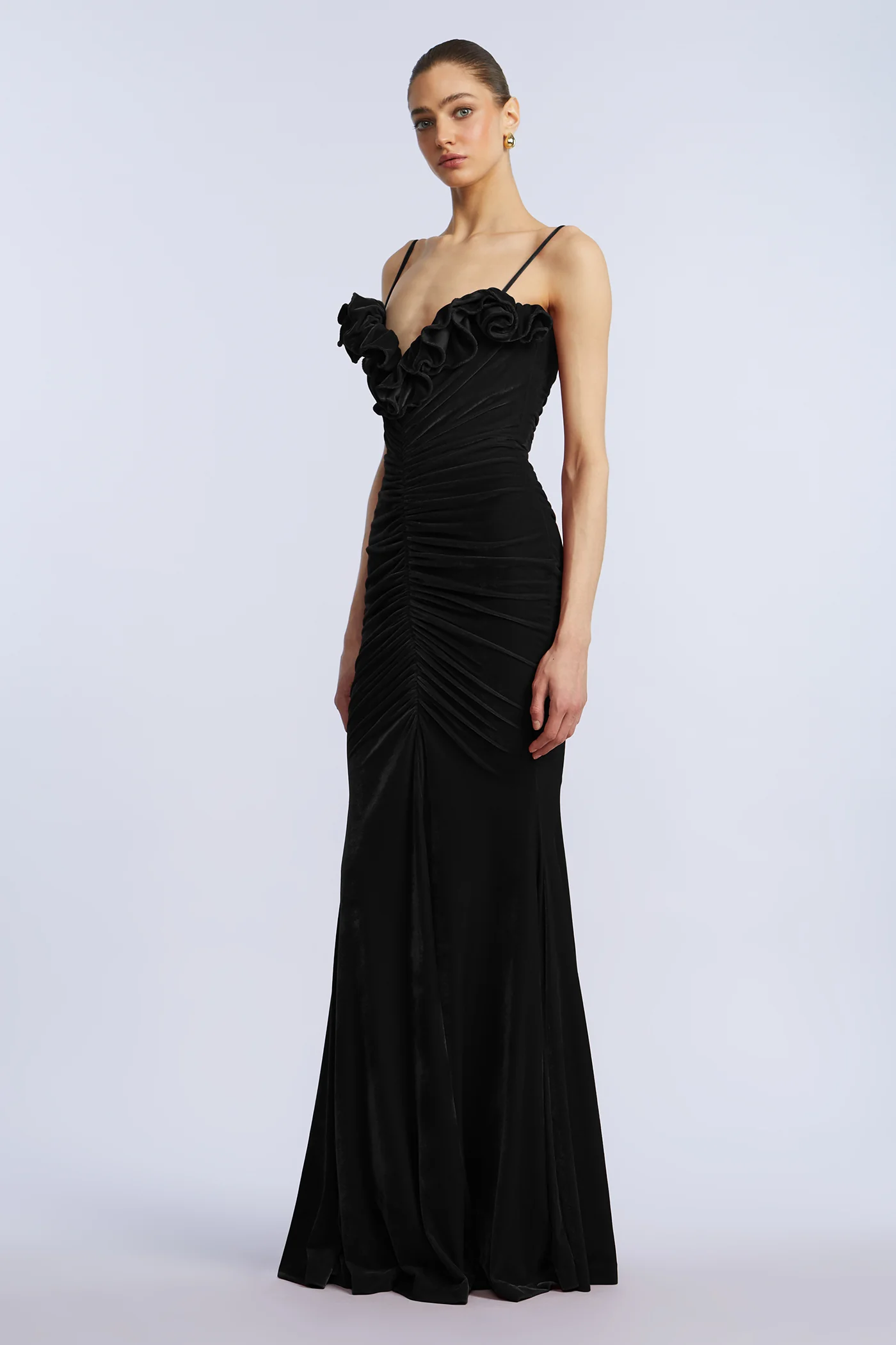 Ruffle Velvet Gown