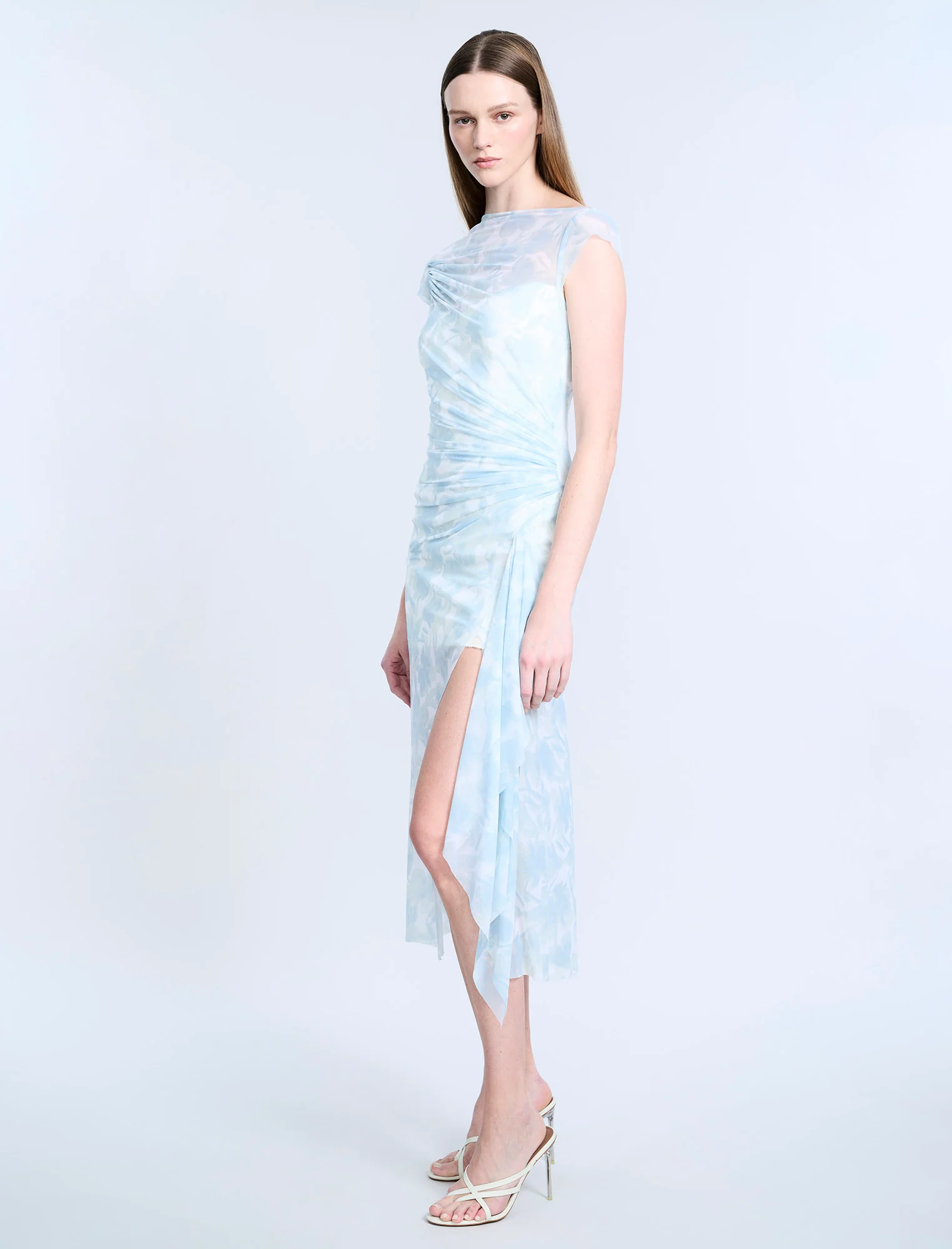 Mesh & Sequin Midi Dress