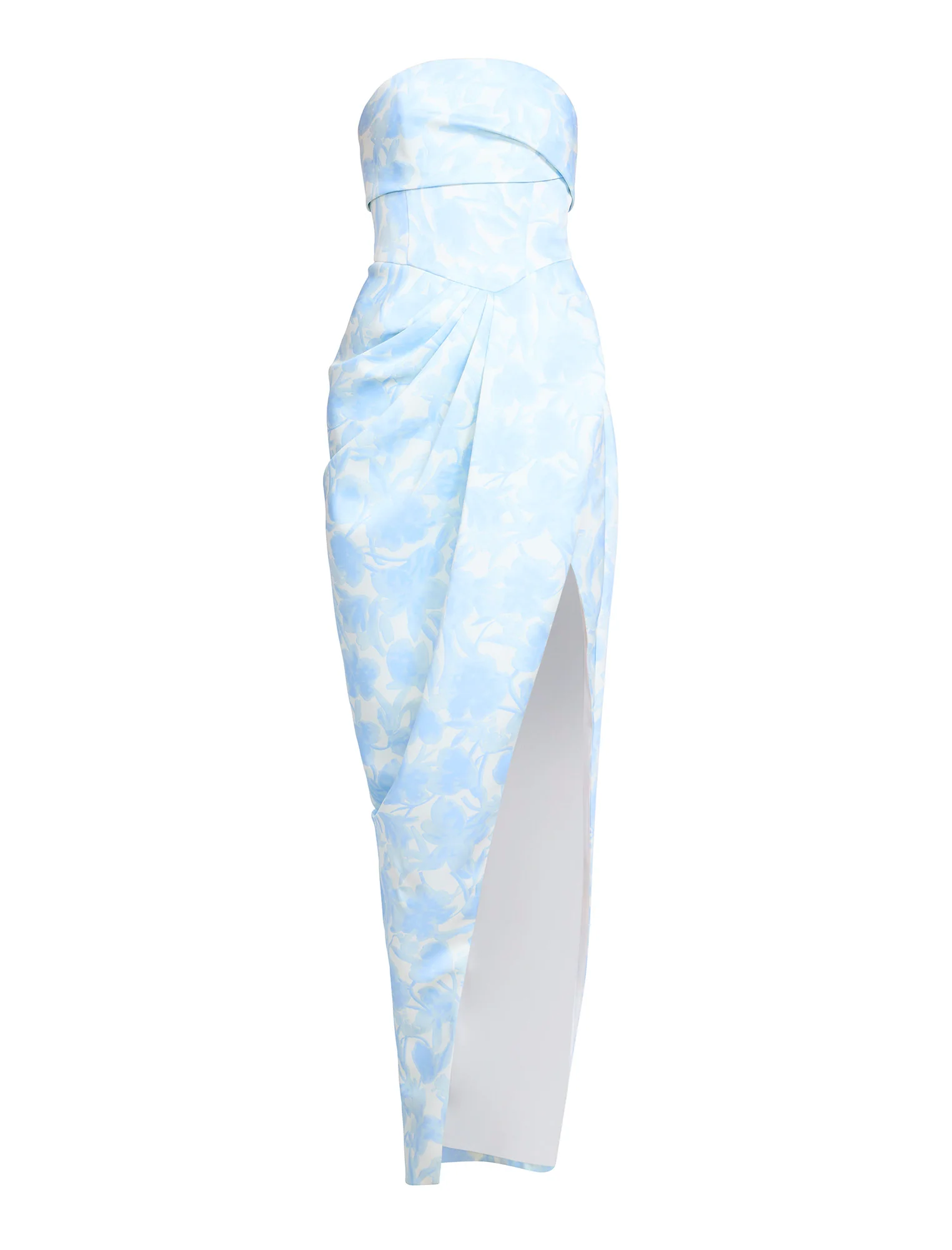 Pleat Bodice Wrap Skirt Gown