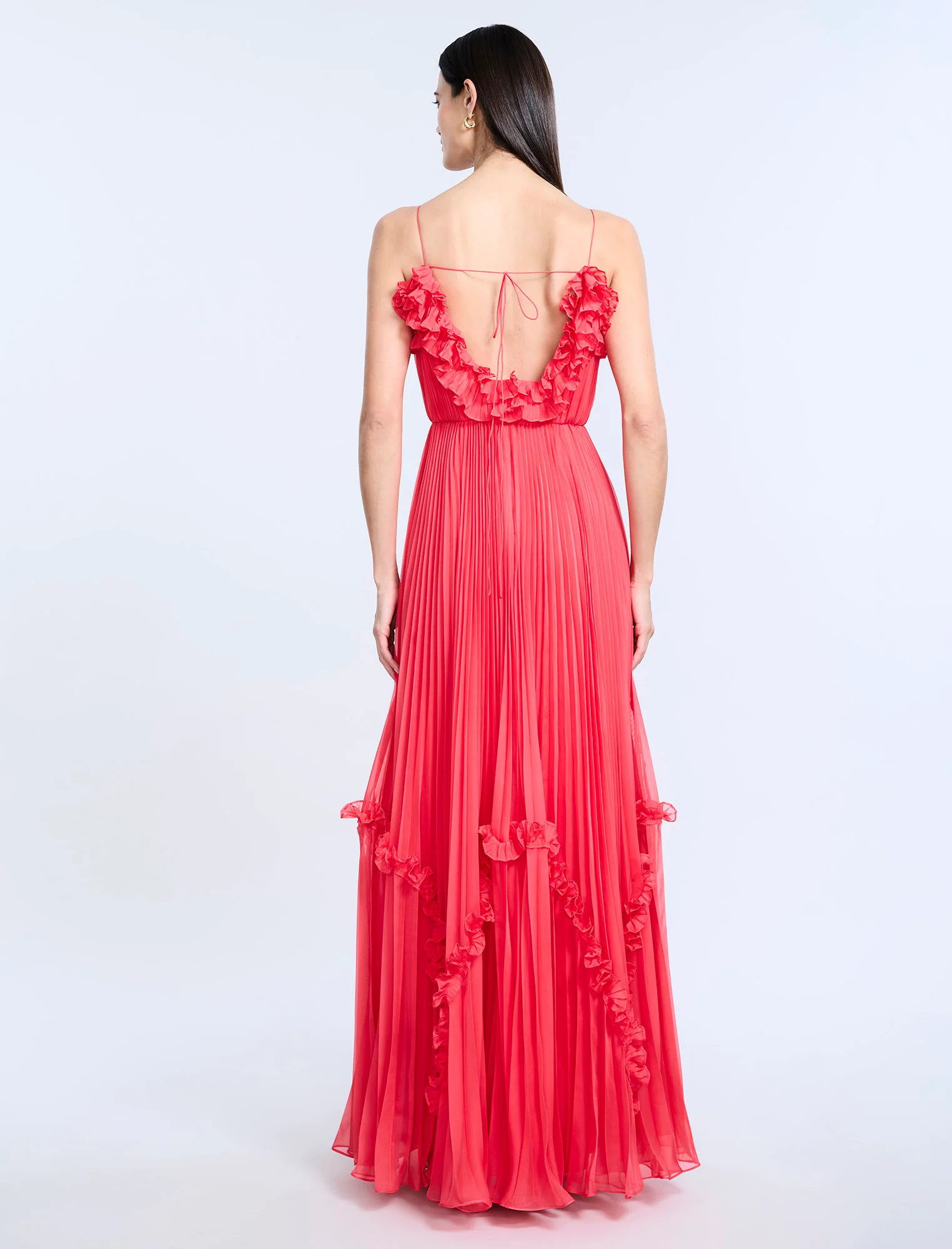 Shirring Ruffle Gown