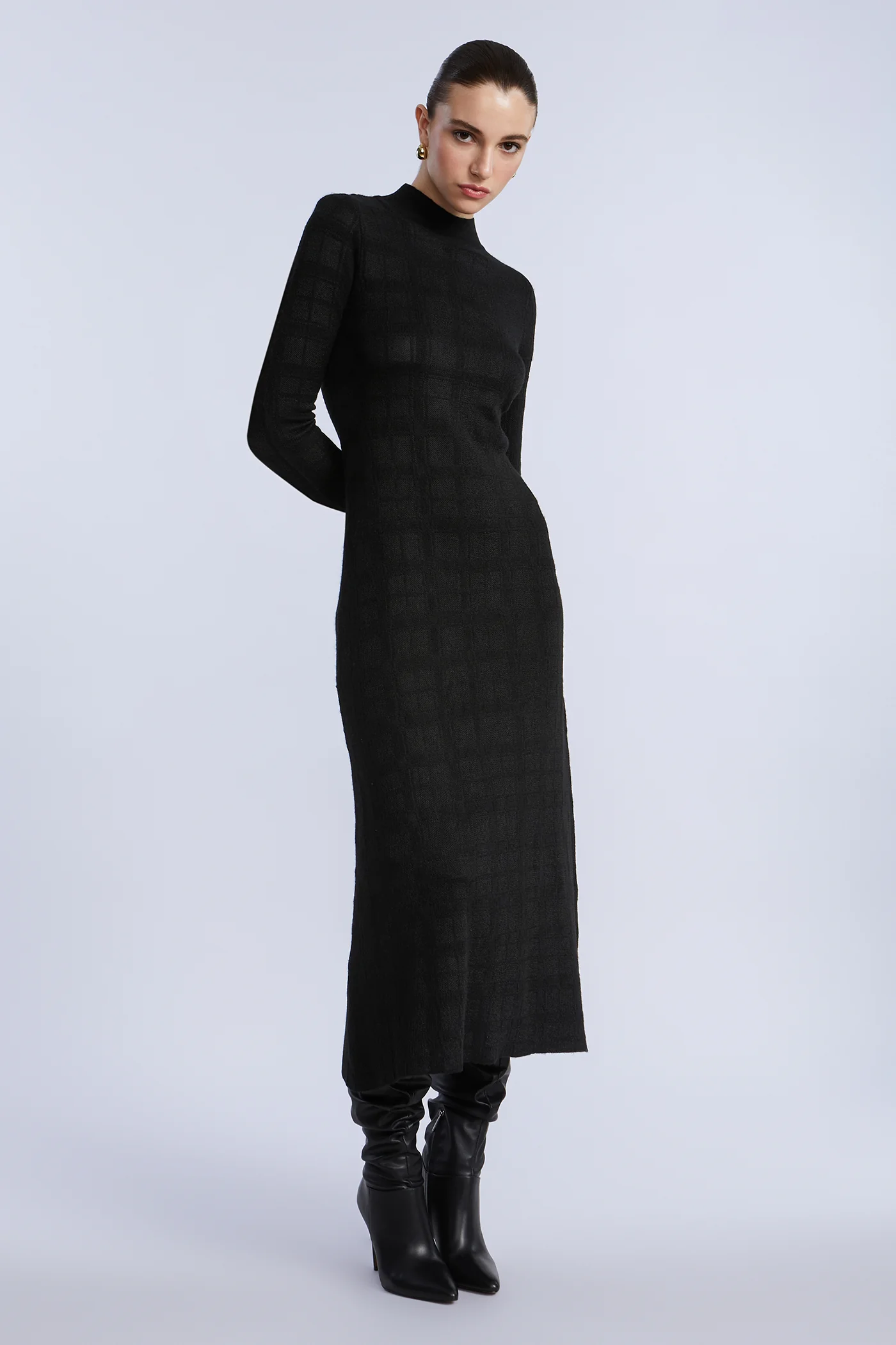 Turtleneck Openweave Dress