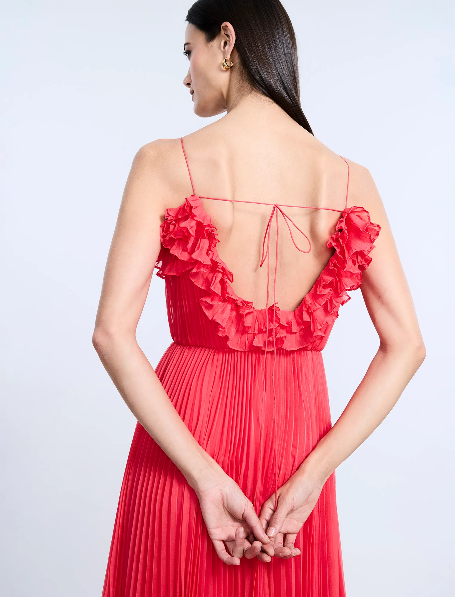 Shirring Ruffle Gown