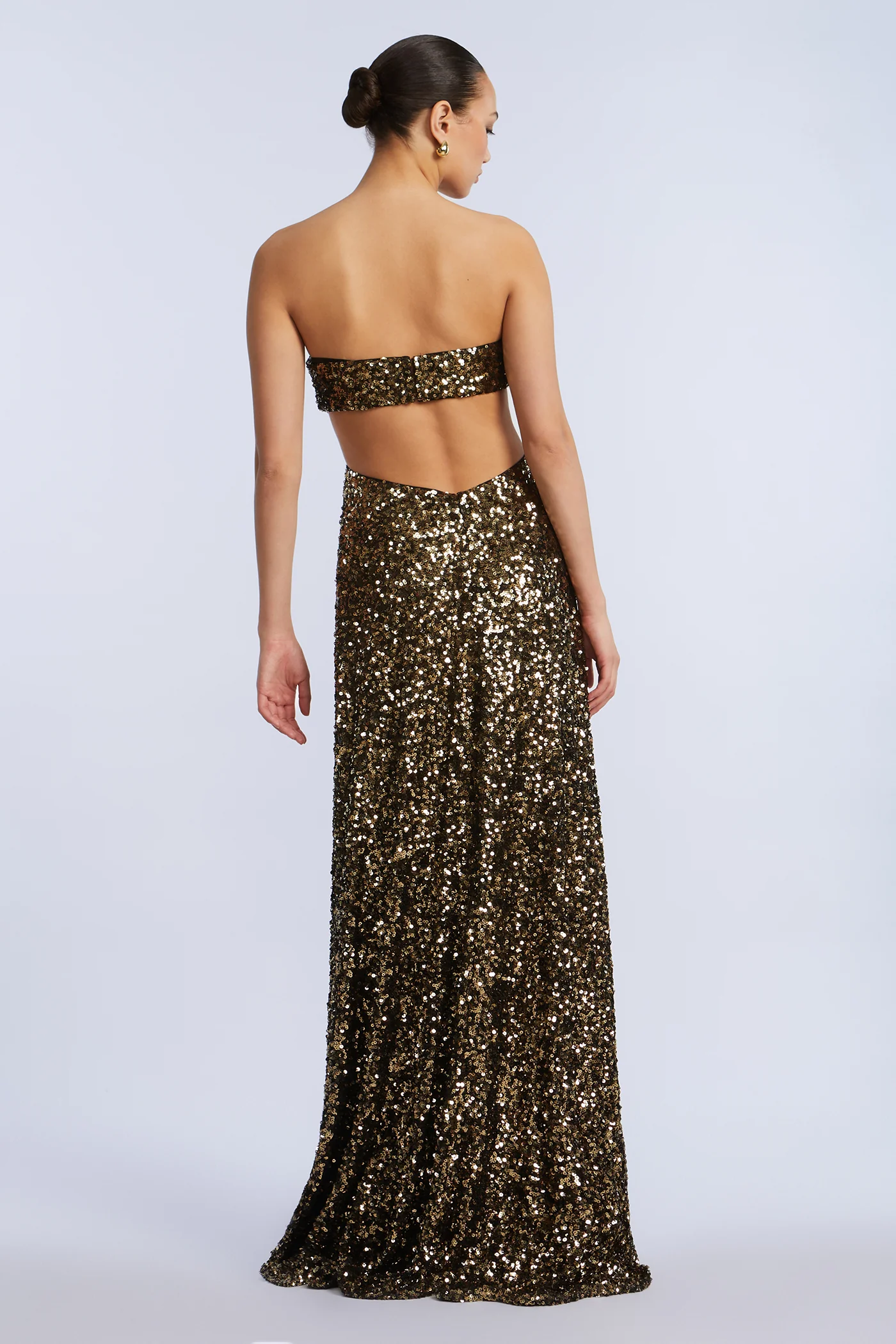 Sequin Strapless Gown