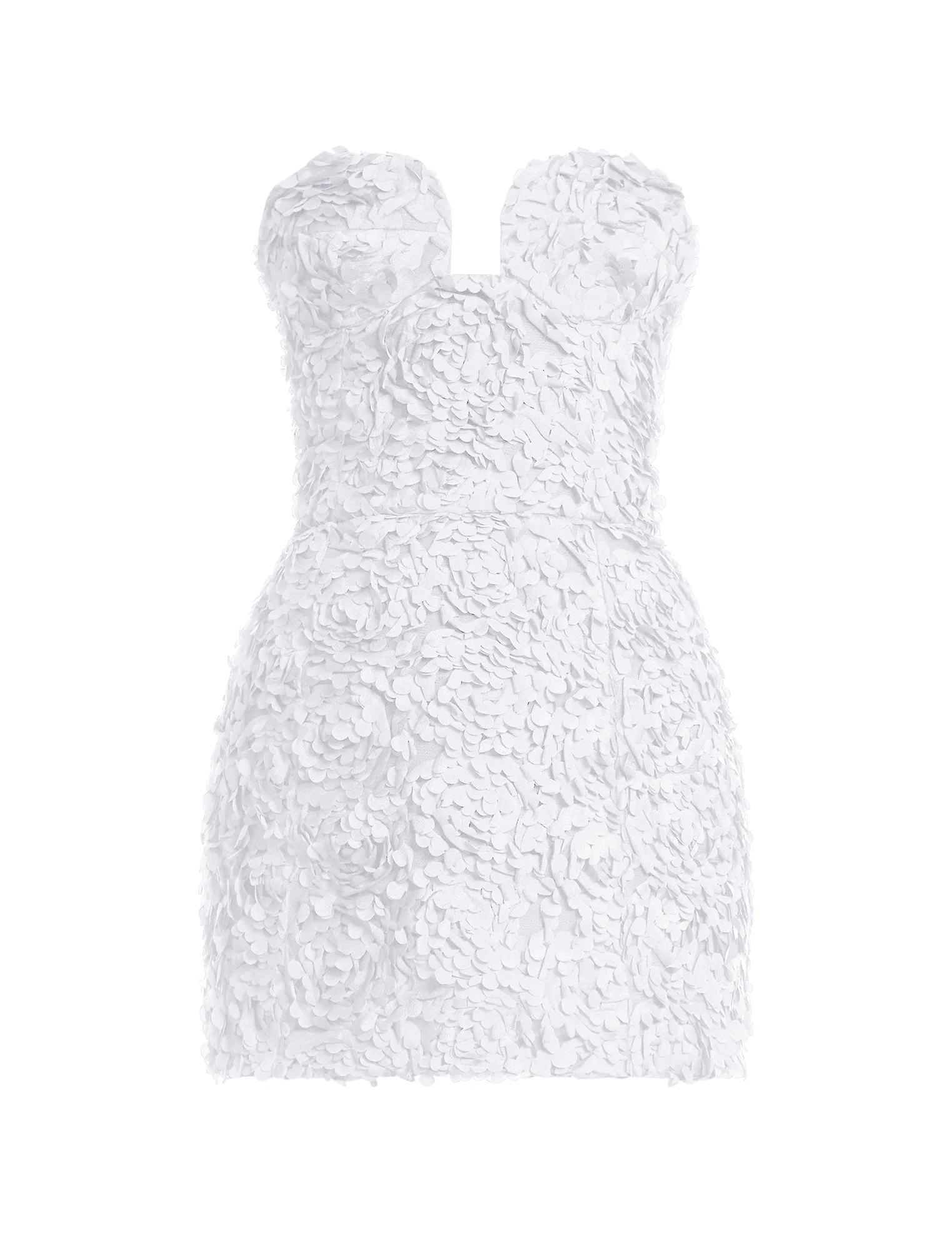 Strapless 3D Floral Dress