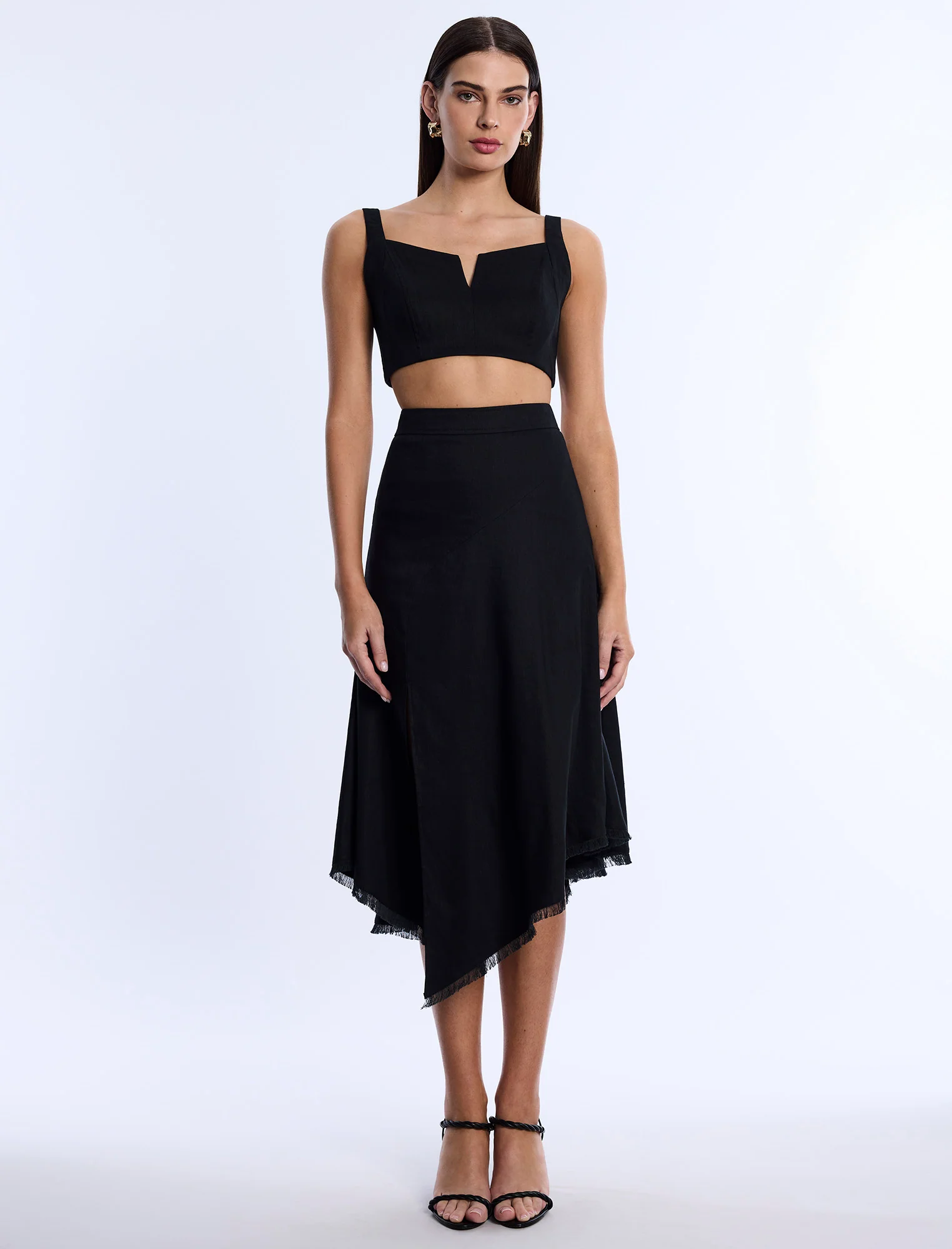 High-Slit Flared Skirt