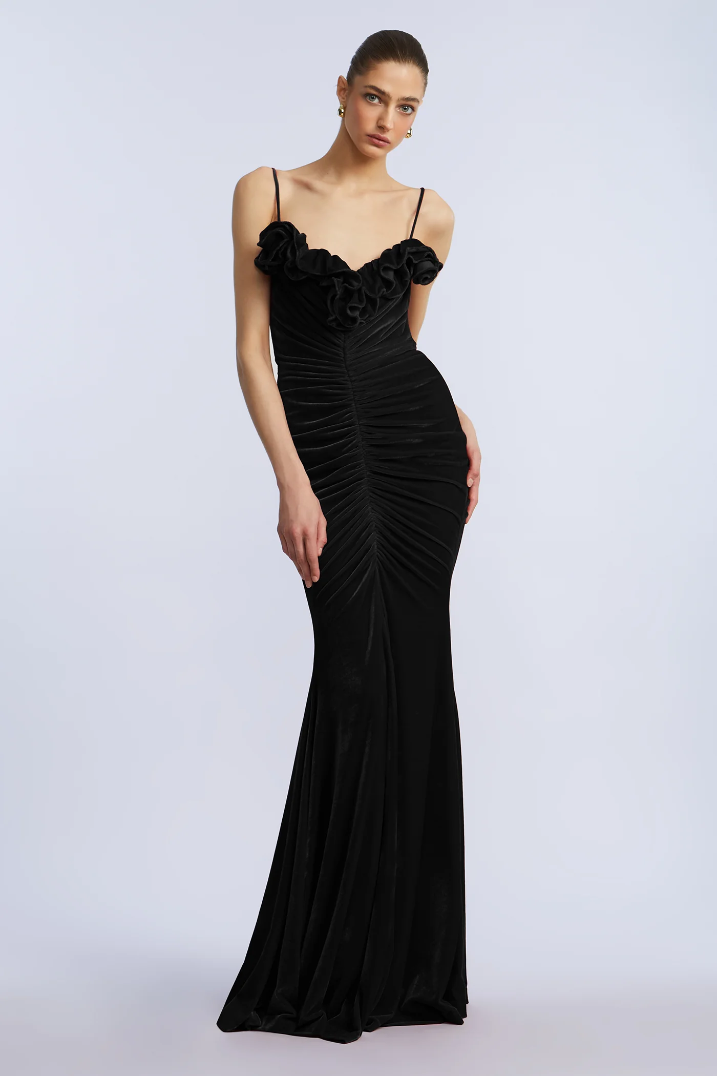 Ruffle Velvet Gown