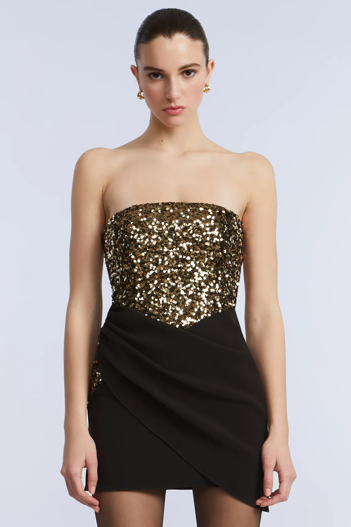 Sequin Crepe Dress