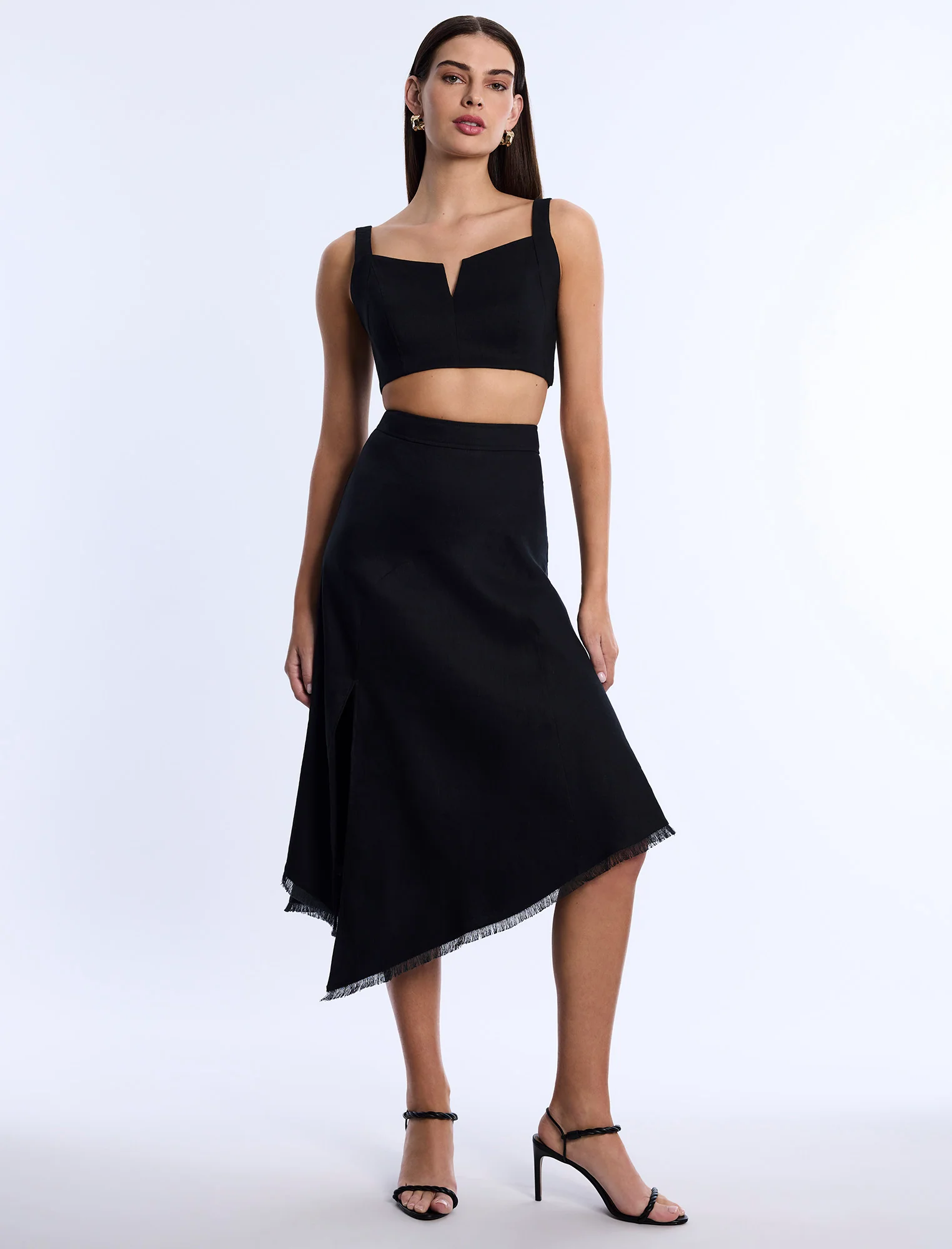 High-Slit Flared Skirt