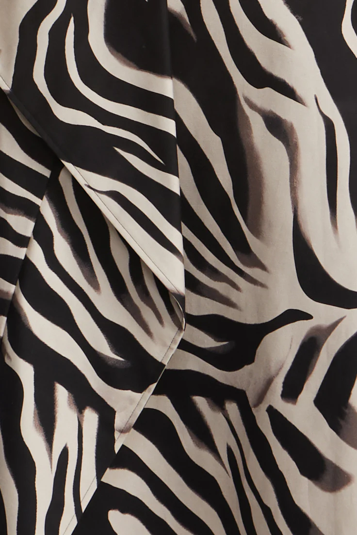 Printed Side Panel Midi Skirt