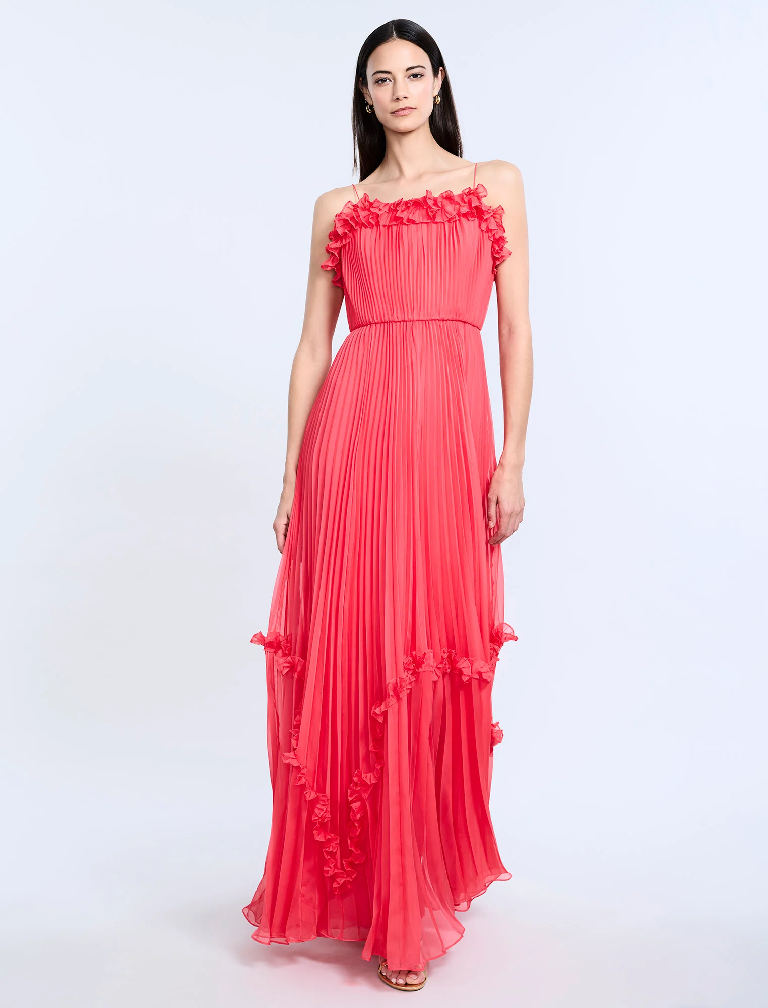 Shirring Ruffle Gown