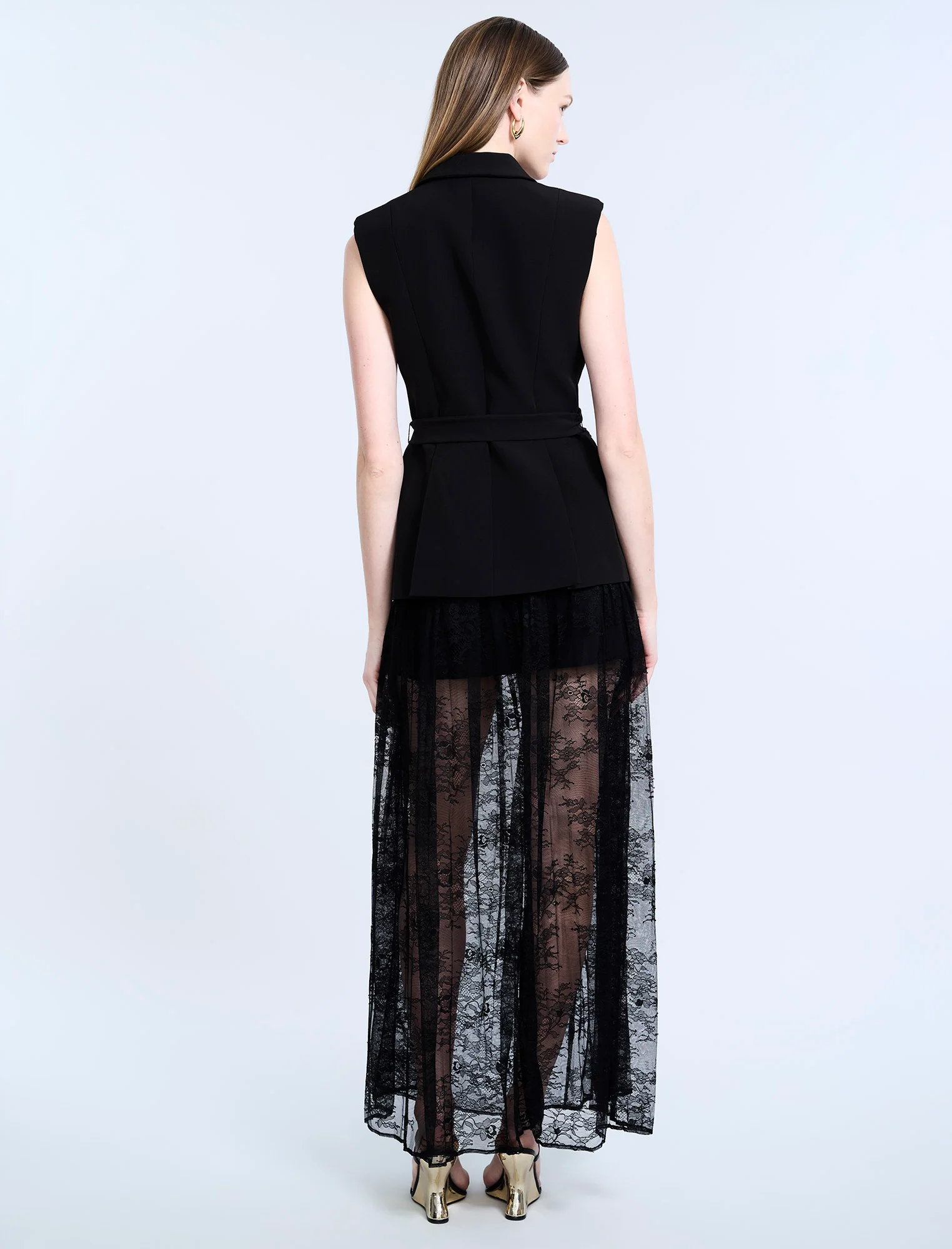 Belted Double Breasted Vest