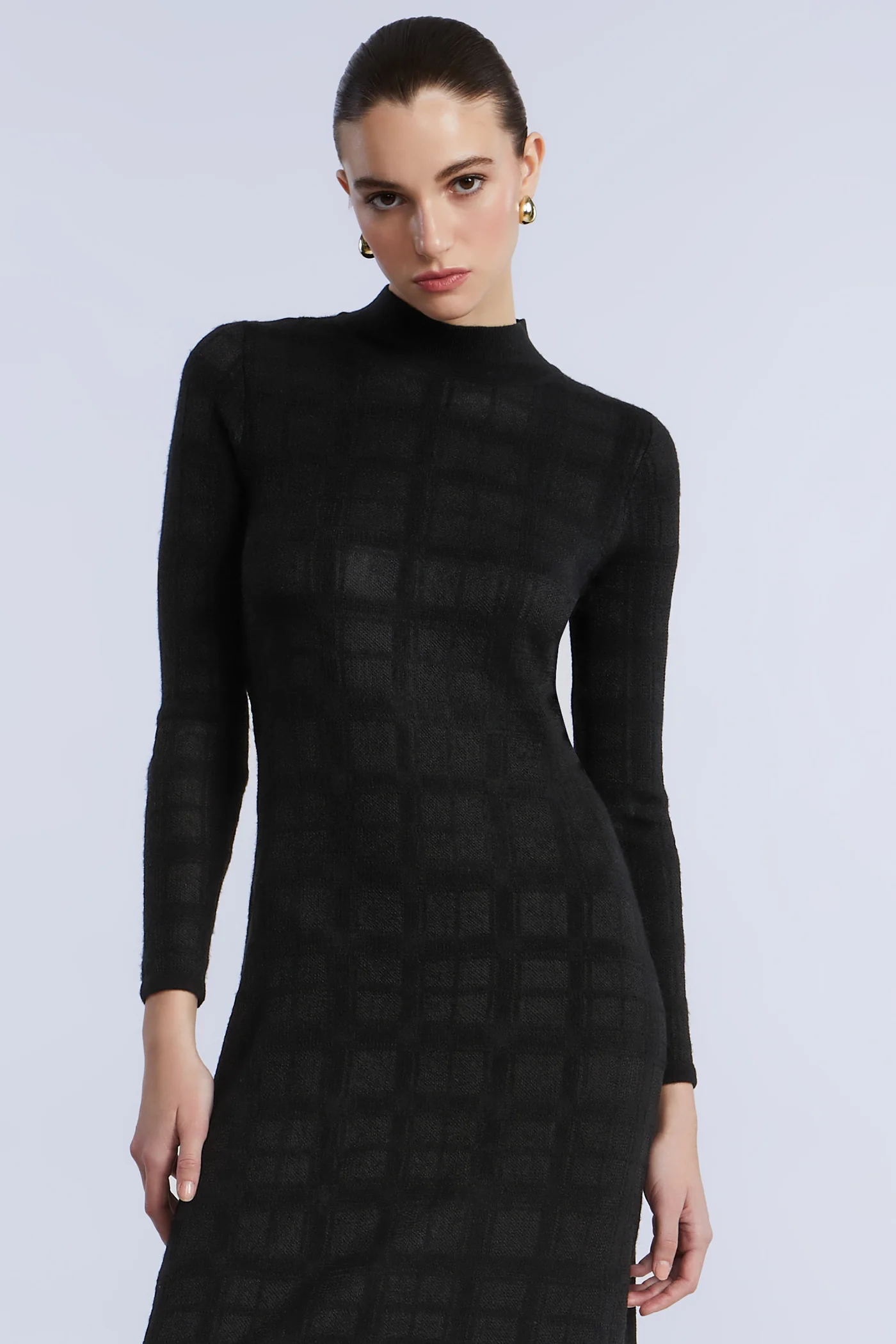 Turtleneck Openweave Dress