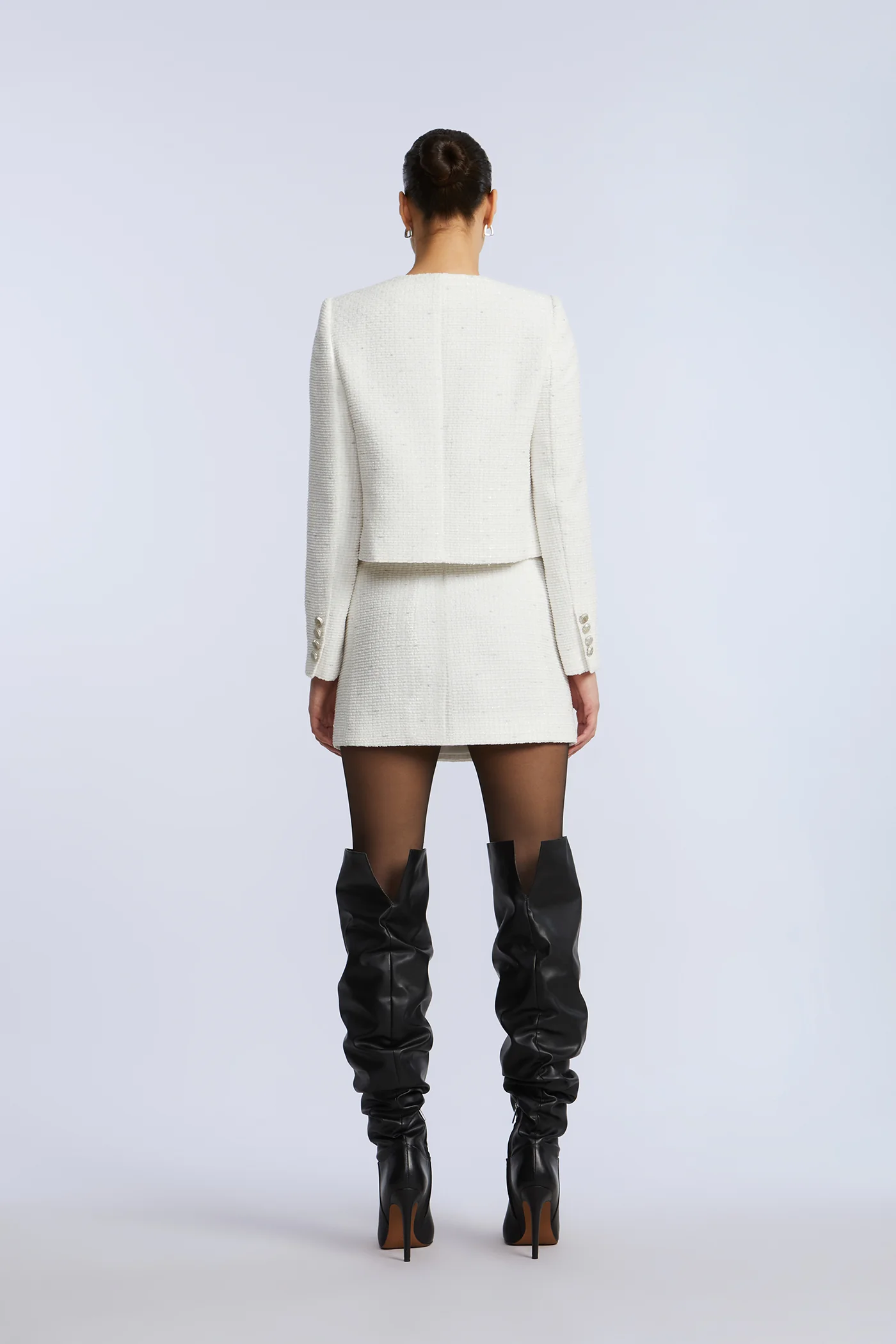 Tweed Wrap Short Skirt