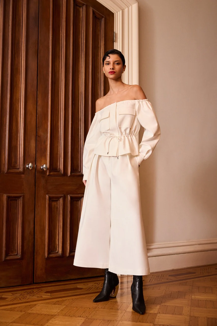 Off Shoulder Drawstring Top