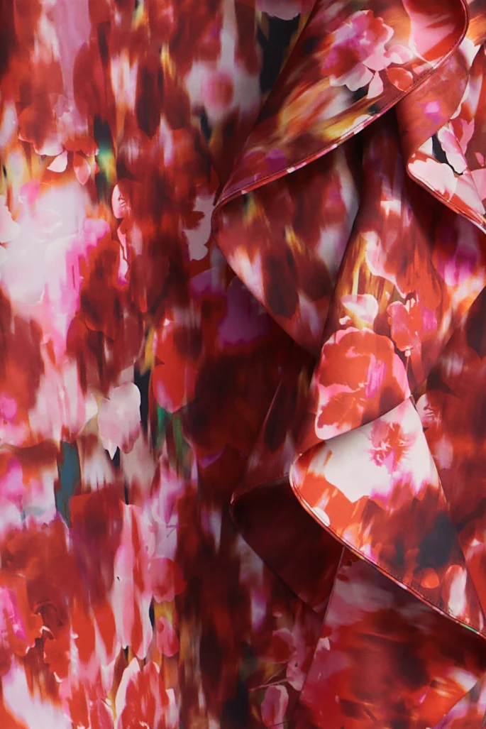 Printed Cascade Midi Skirt