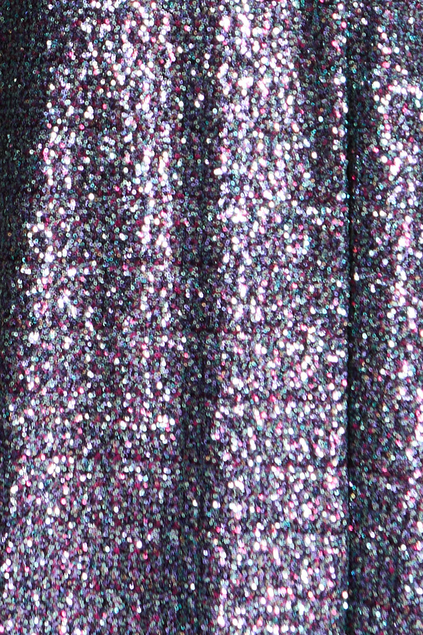 Long Sleeve Sequin Gown