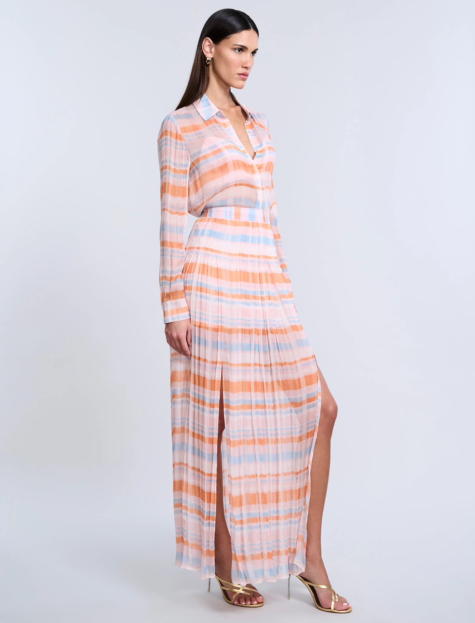 Chiffon Plaid Blouse