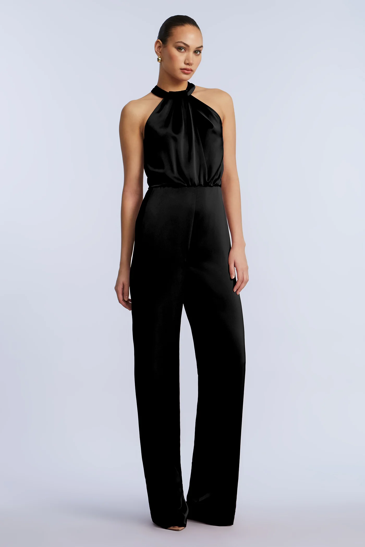 Pleated Halter Jumpsuit