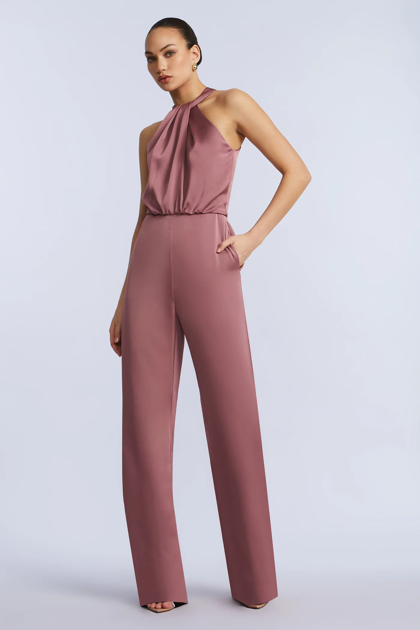 Pleated Halter Jumpsuit