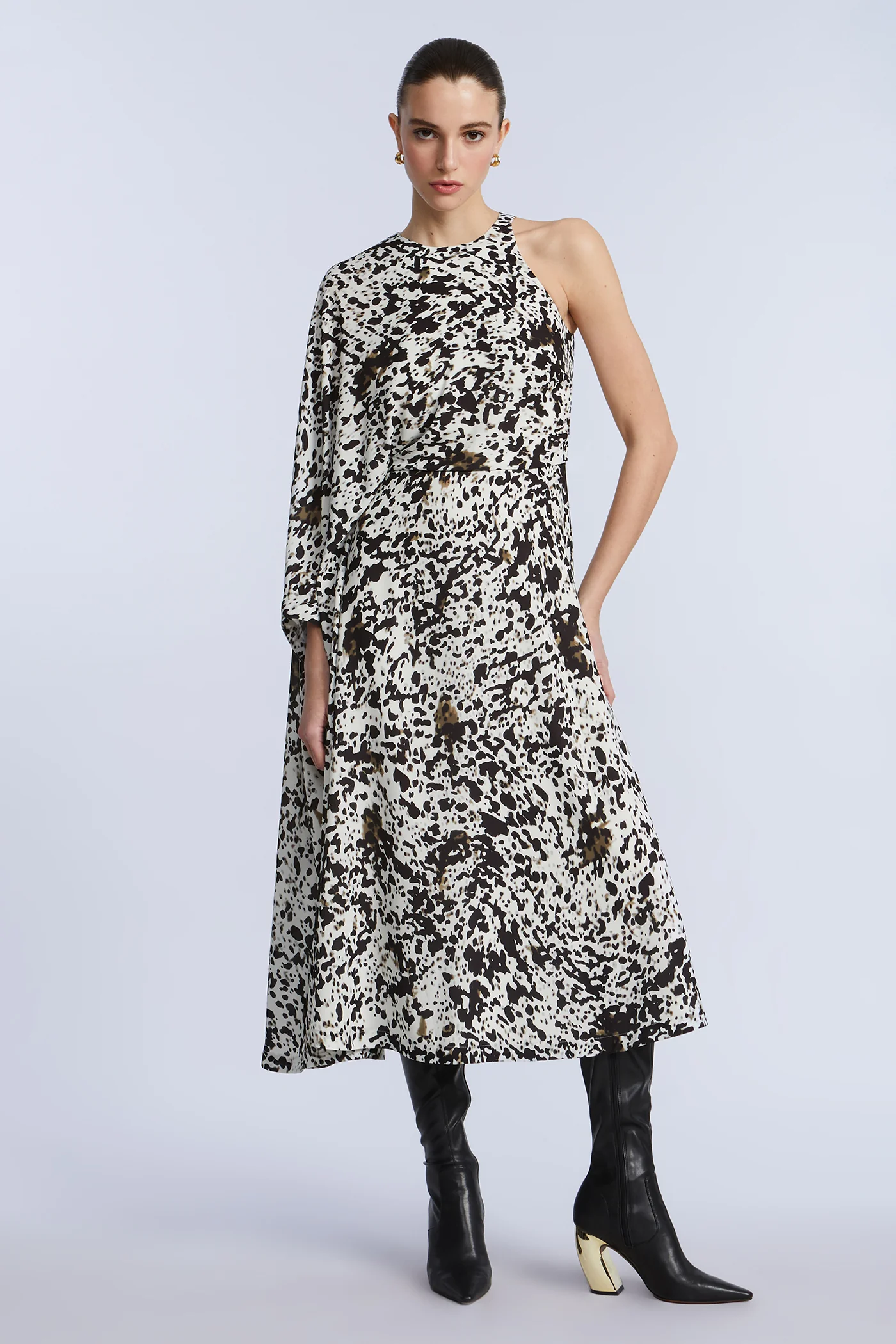 One Sleeve Midi Dress