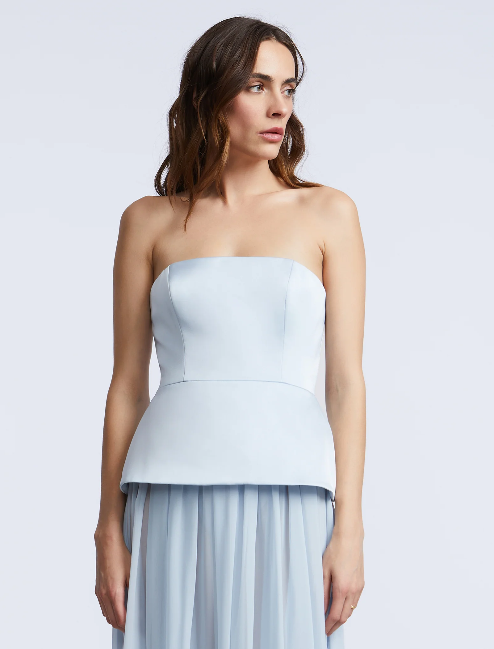Strapless Peplum Gown