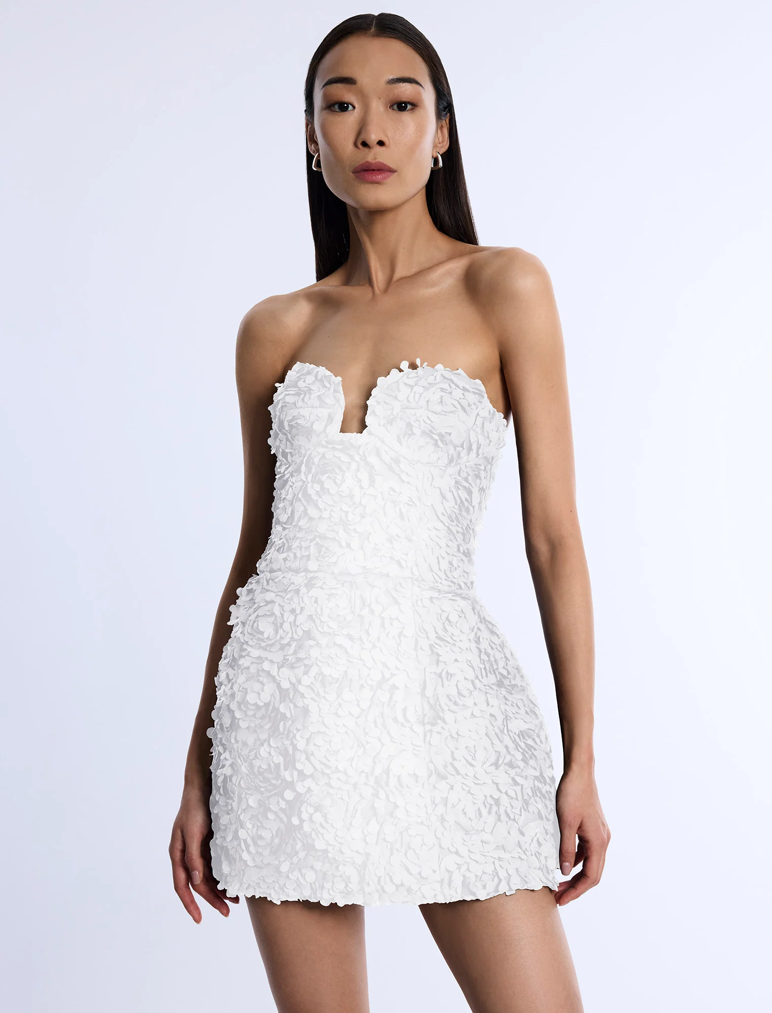 Strapless 3D Floral Dress