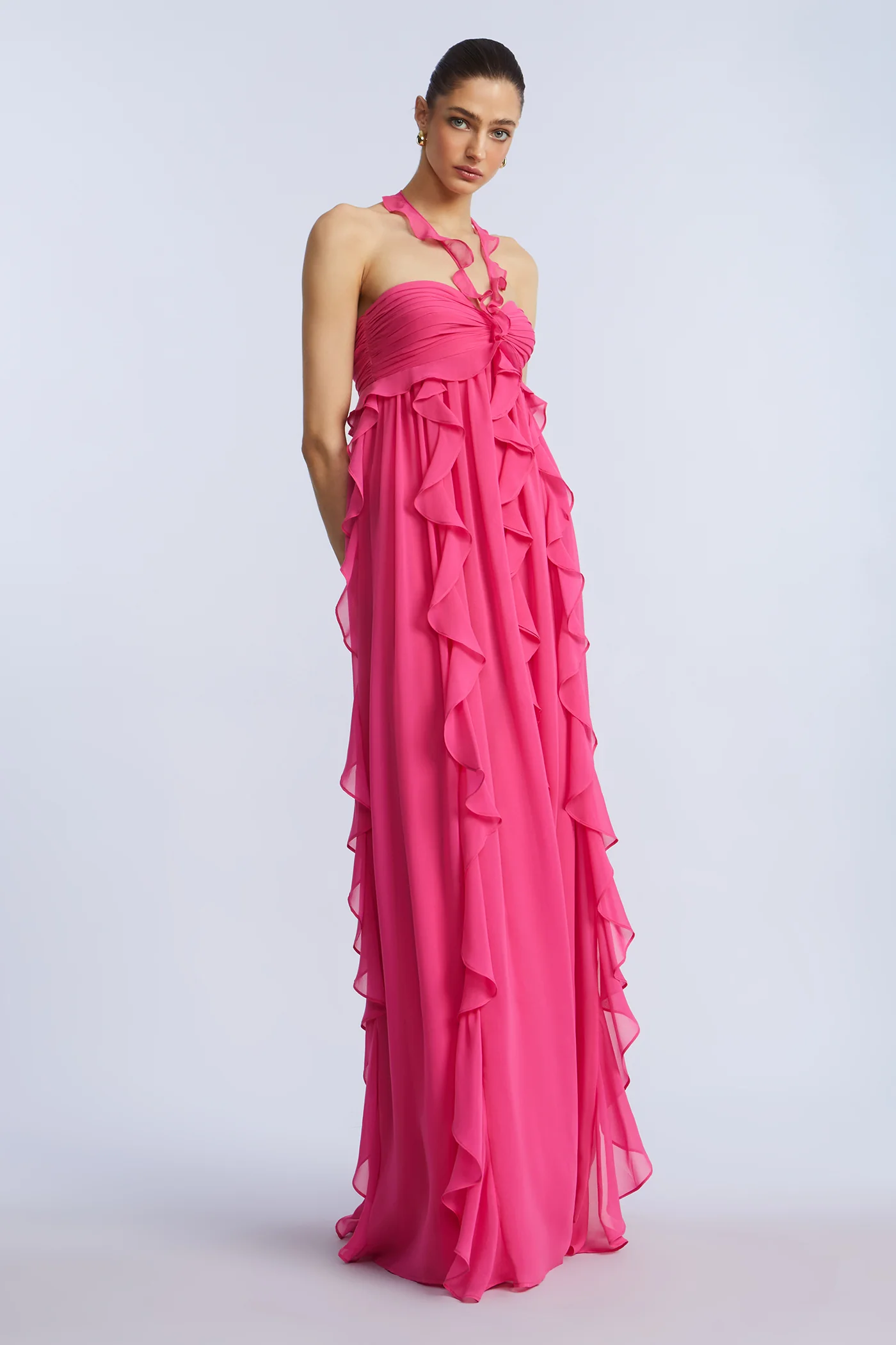 Ruffle Chiffon Gown