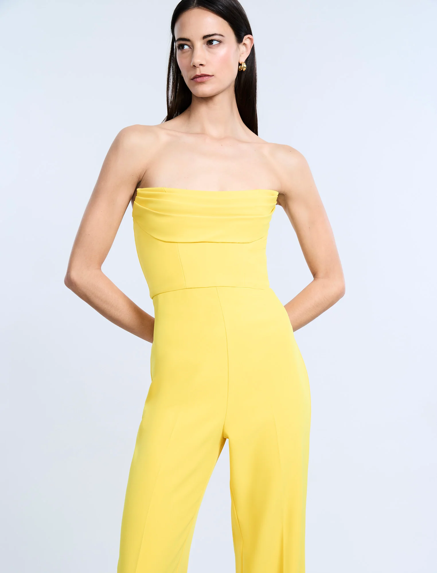 Corset Jumpsuit With Drape