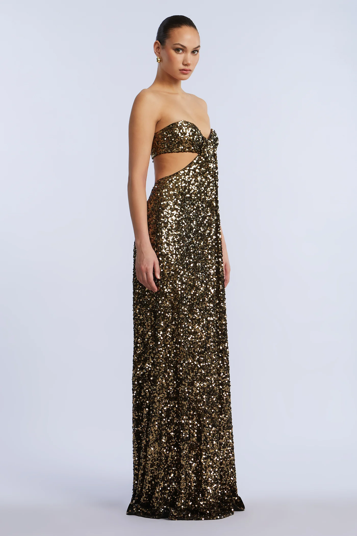 Sequin Strapless Gown