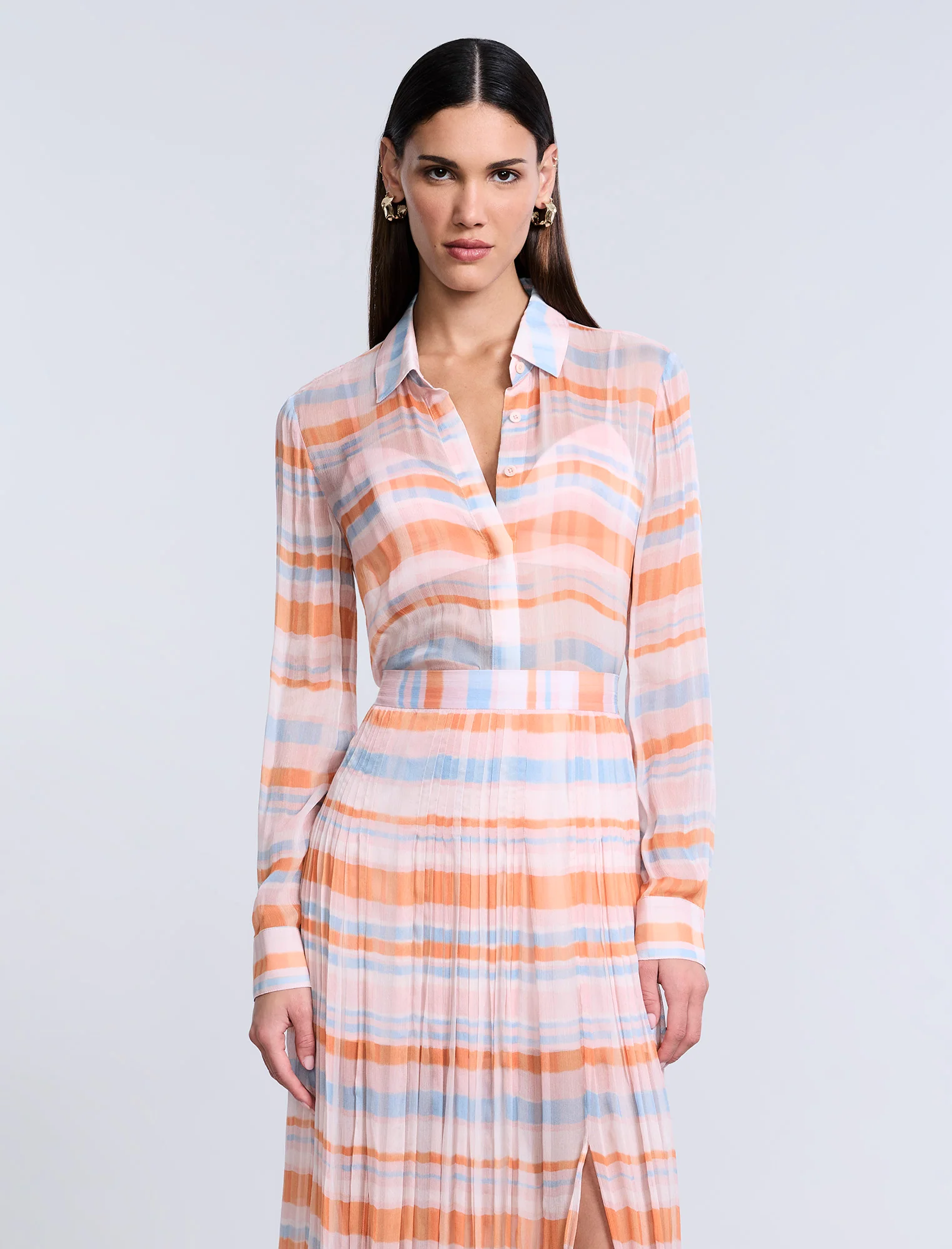 Chiffon Plaid Blouse