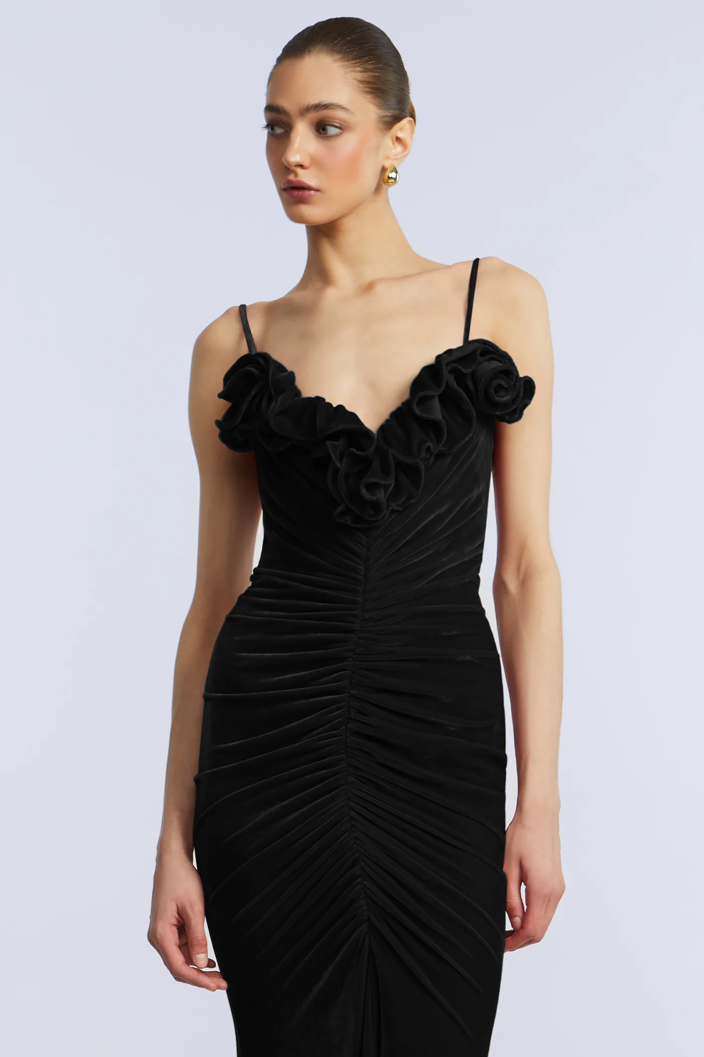 Ruffle Velvet Gown