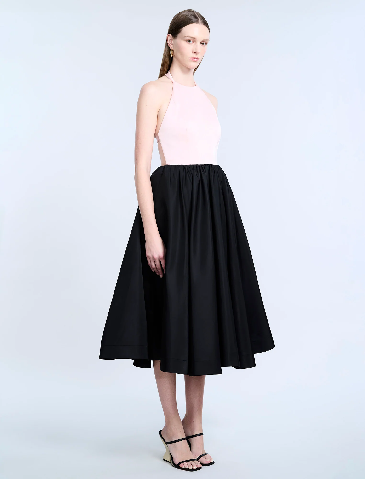 Halter Tea Length Dress