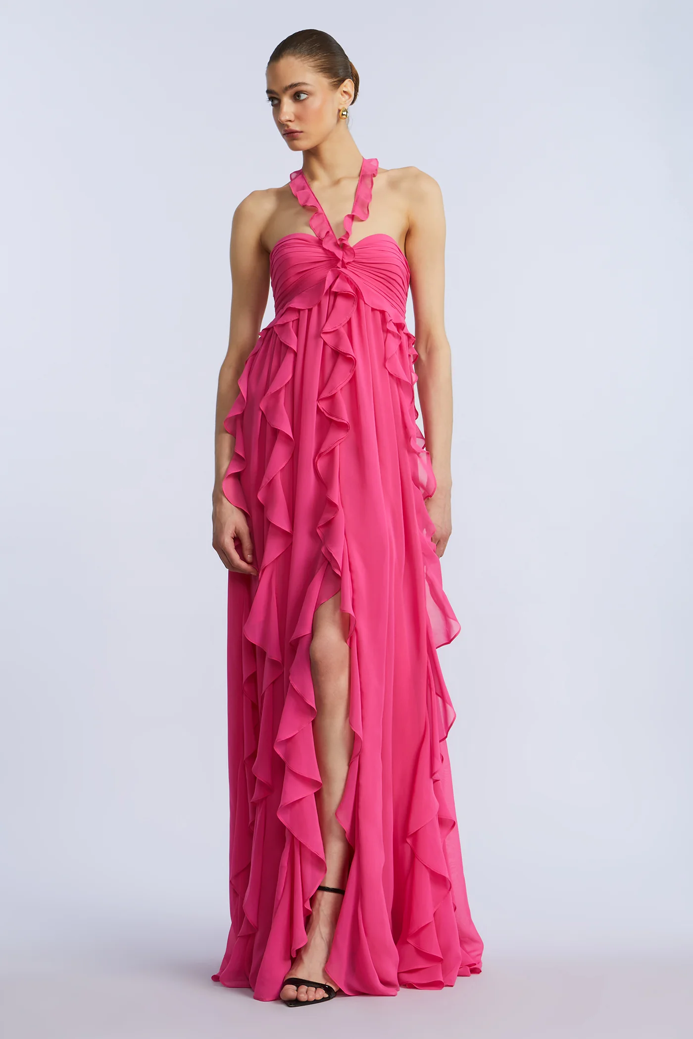 Ruffle Chiffon Gown