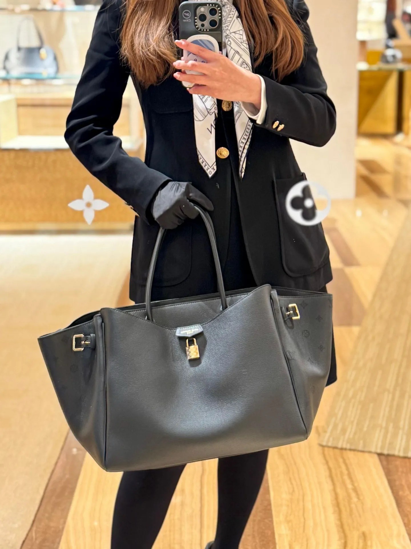 Large capacity women's bag, premium women's bag, black/orange/gray