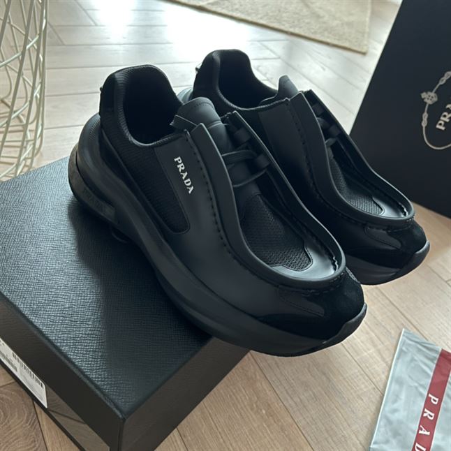 PRADA SYSTEME BRUSHED LEATHER SNEAKERS – PRS050