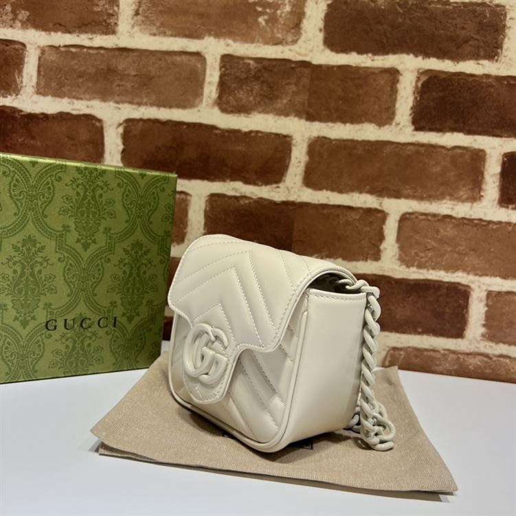 GUCCI MARMONT BELT BAG IN WHITE LEATHER – GB18