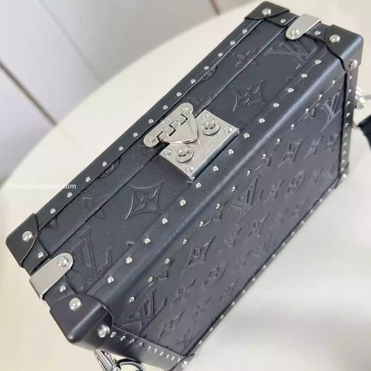 CLUTCH BOX BLACK MONOGRAM SHADOW COWHIDE LEATHER – LW297