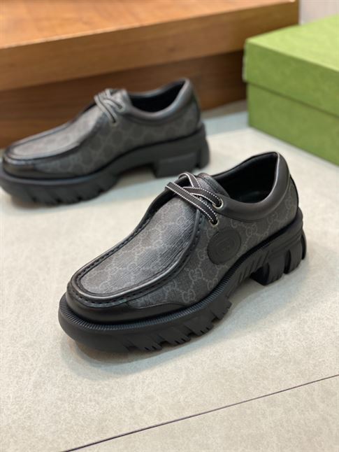 GUCCI GG SUPREME LACE-UP LOAFERS – GL029