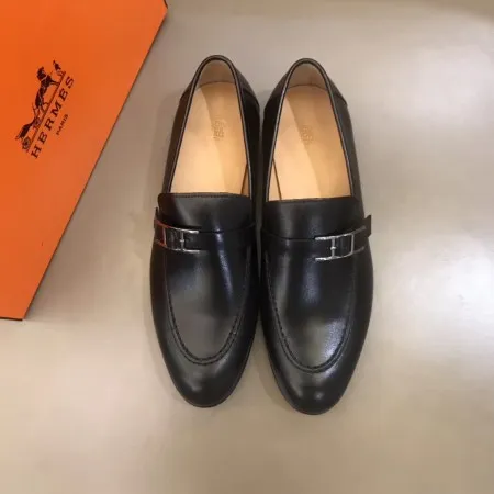 Hermes Men’s Monterey Loafers In Black Calfskin – HM042
