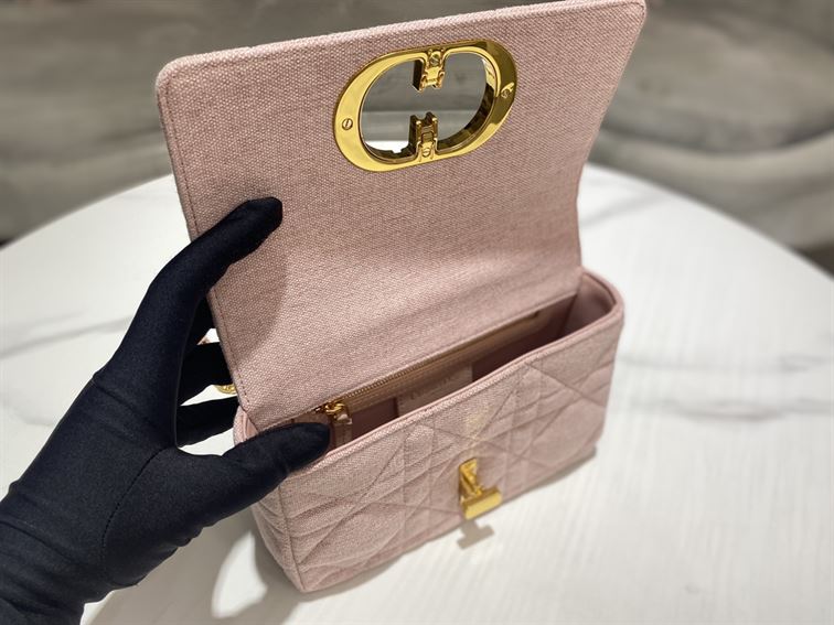 DIOR SMALL DIOR CARO BAG ROSE DES VENTS SUPPLE CANNAGE CALFSKIN – DOB075