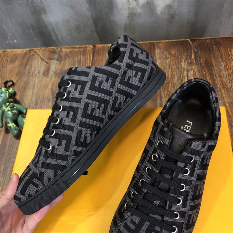 FENDI SNEAKERS GREY TECH FABRIC LOW TOP – FDS008