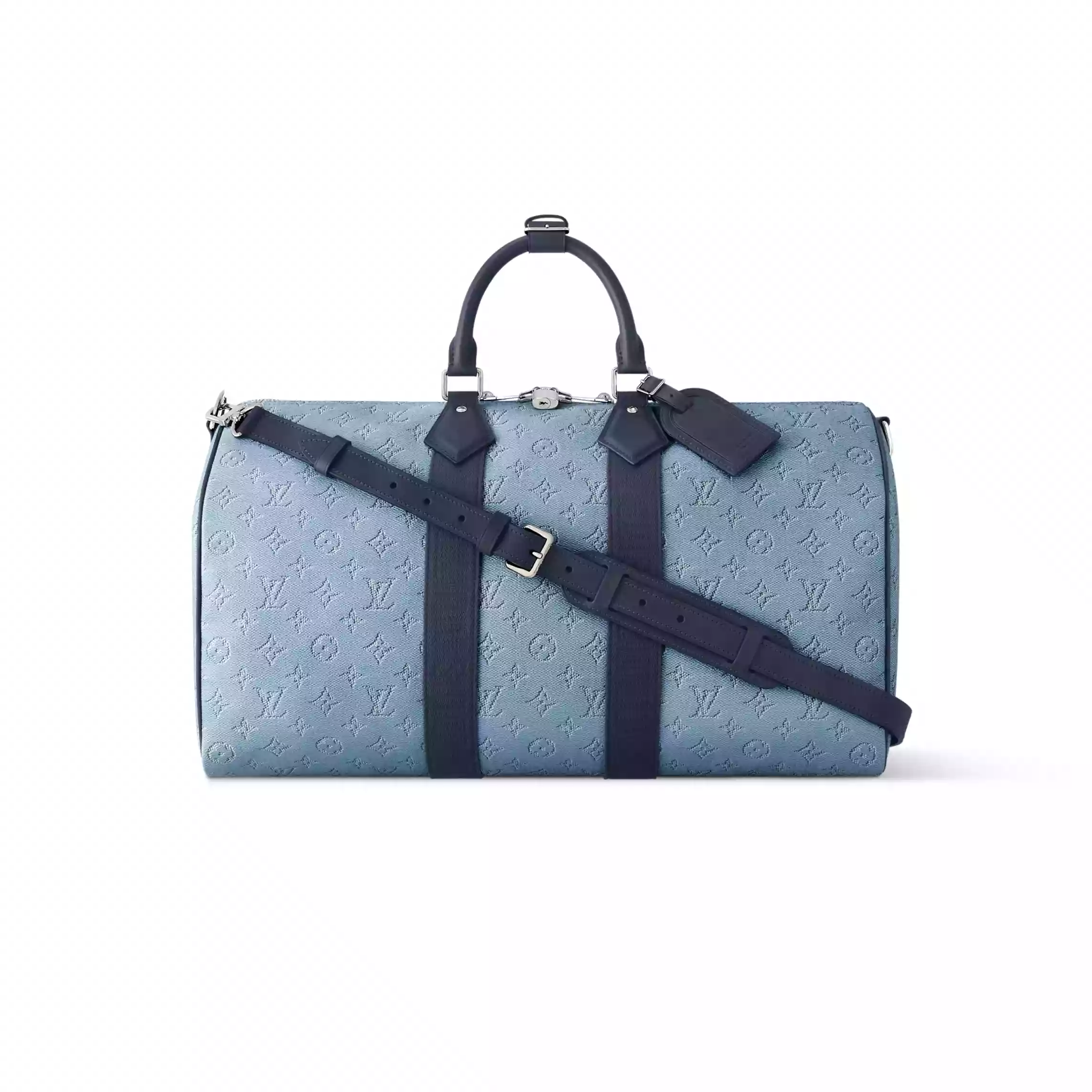 KEEPALL BANDOULIERE 50 BAG BLUE MONOGRAM CANVAS M14837 – LW354