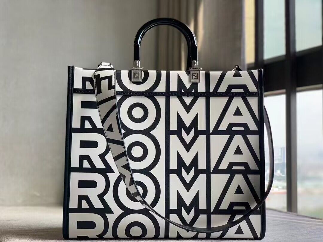 FENDI SUNSHINE MEDIUM TWO TONE LEATHER FENDI BY MARC JACOBS SHOPPER BAG – F041