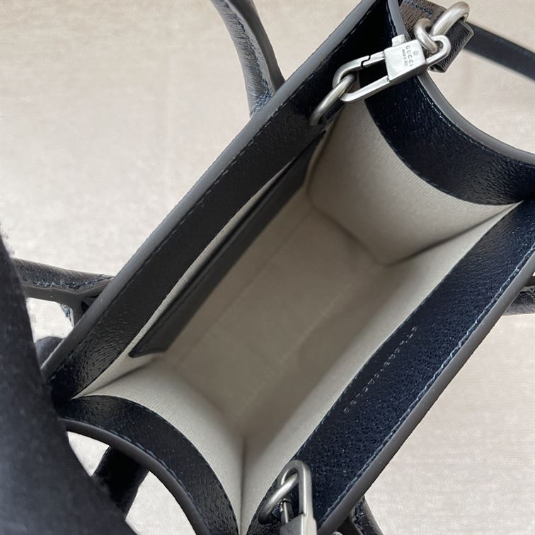 GUCCI MINI NOTE BAG WITH INTERLOCKING G BEIGE AND BLUE GG SUPREME CANVAS – GB36