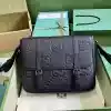 GUCCI MEN’S JUMBO GG LEATHER MEDIUM MESSENGER BAG BLACK 2023 – BG091