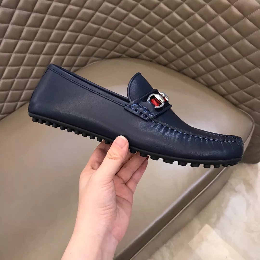 LEATHER DRIVER WITH WEB NAVY – GL118