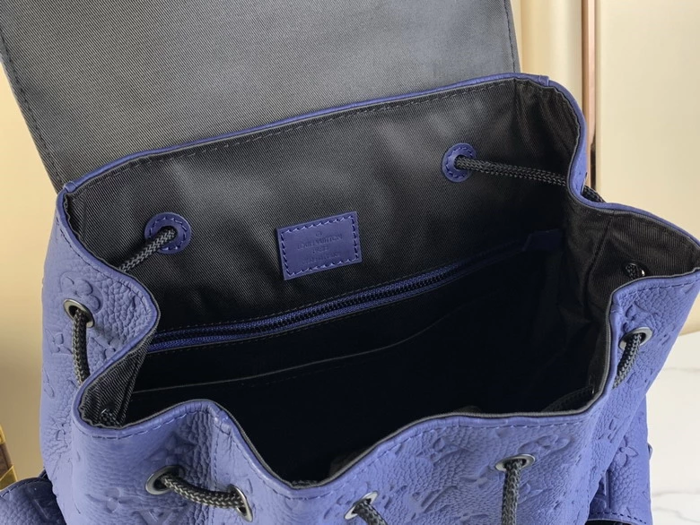 Christopher MM Backpack Blue Monogram Taurillon Leather – LW160